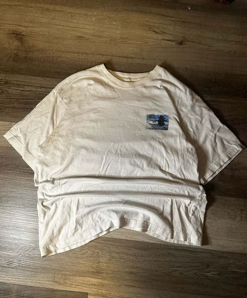 Vintage Speedo Graphic T-Shirt White Palm Tree Print Size XXL